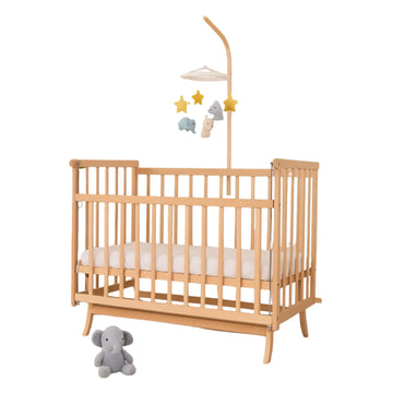 Elyeza Cream French Lace Bedside Crib with Sleep Set – Elegant Comfort for Your Baby