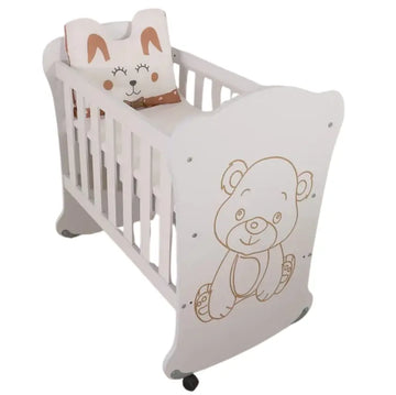Sweetbear 50x90 Wooden Baby Crib, 0–2 Years, Wheeled, Safe Sleeping Space