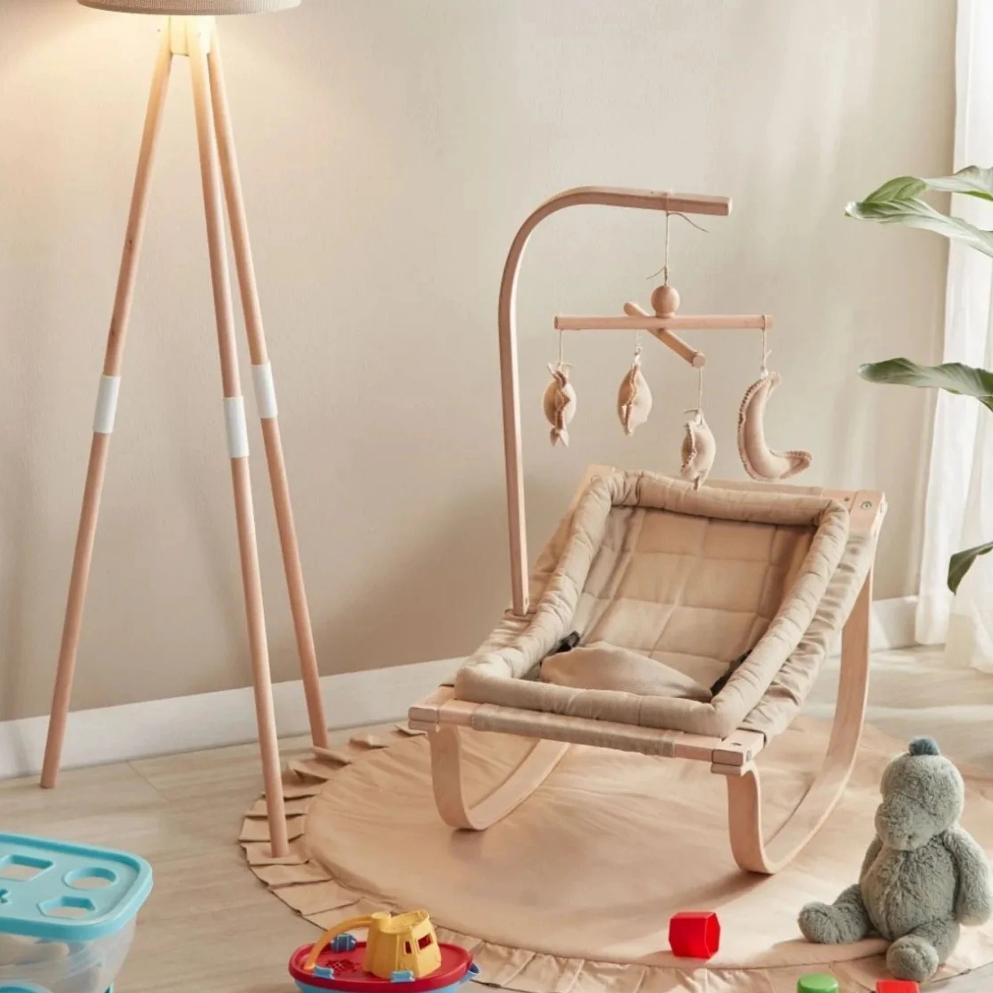 Natural Wooden Newborn Rocker