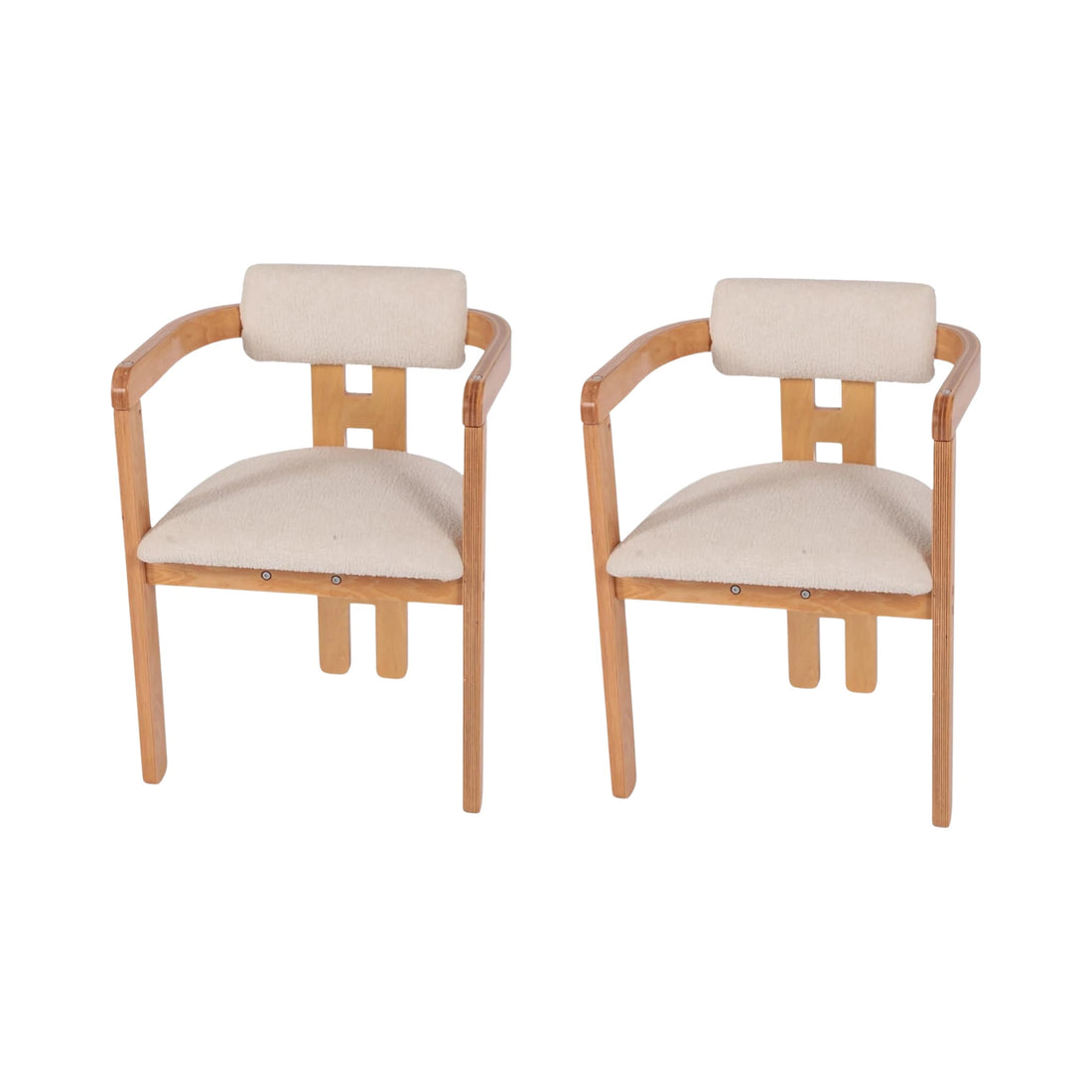 Scandinavian Design Chair Set (2 Pcs) | Comfortable Upholstered Seat, Beech Wood Frame | 71x57cm