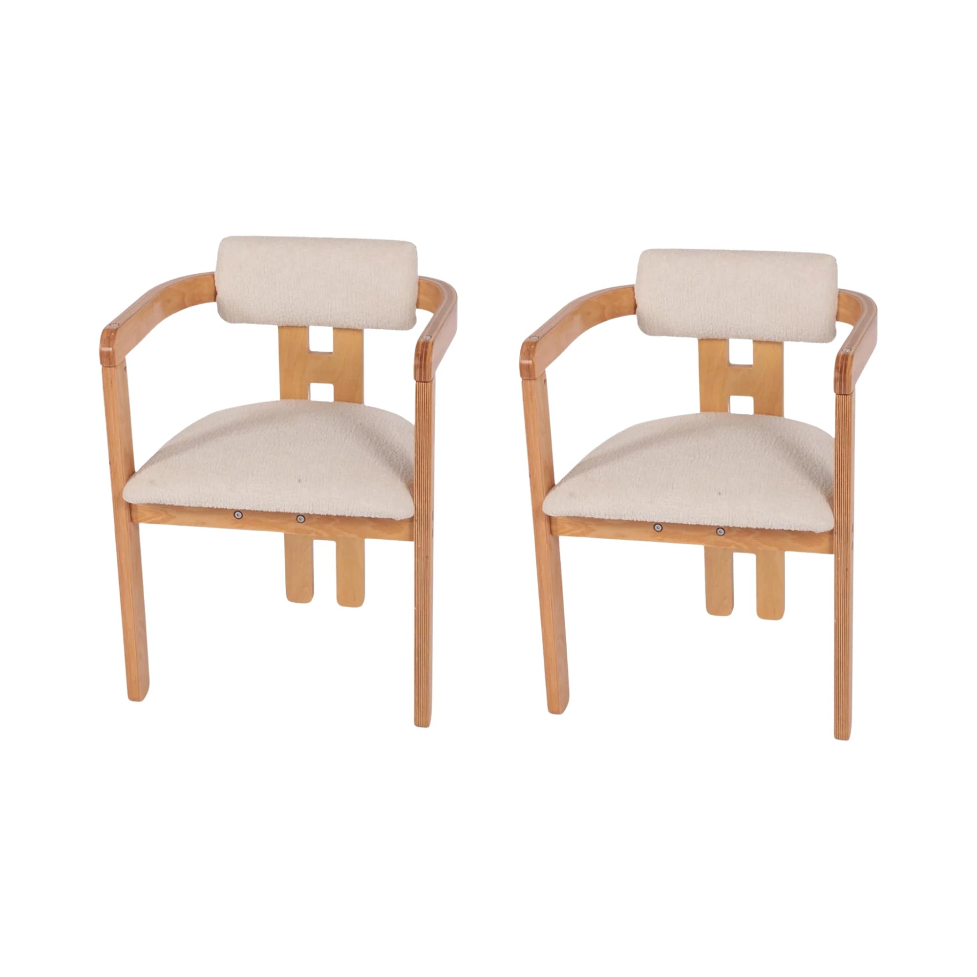 Scandinavian Design Chair Set (2 Pcs) | Comfortable Upholstered Seat, Beech Wood Frame | 71x57cm