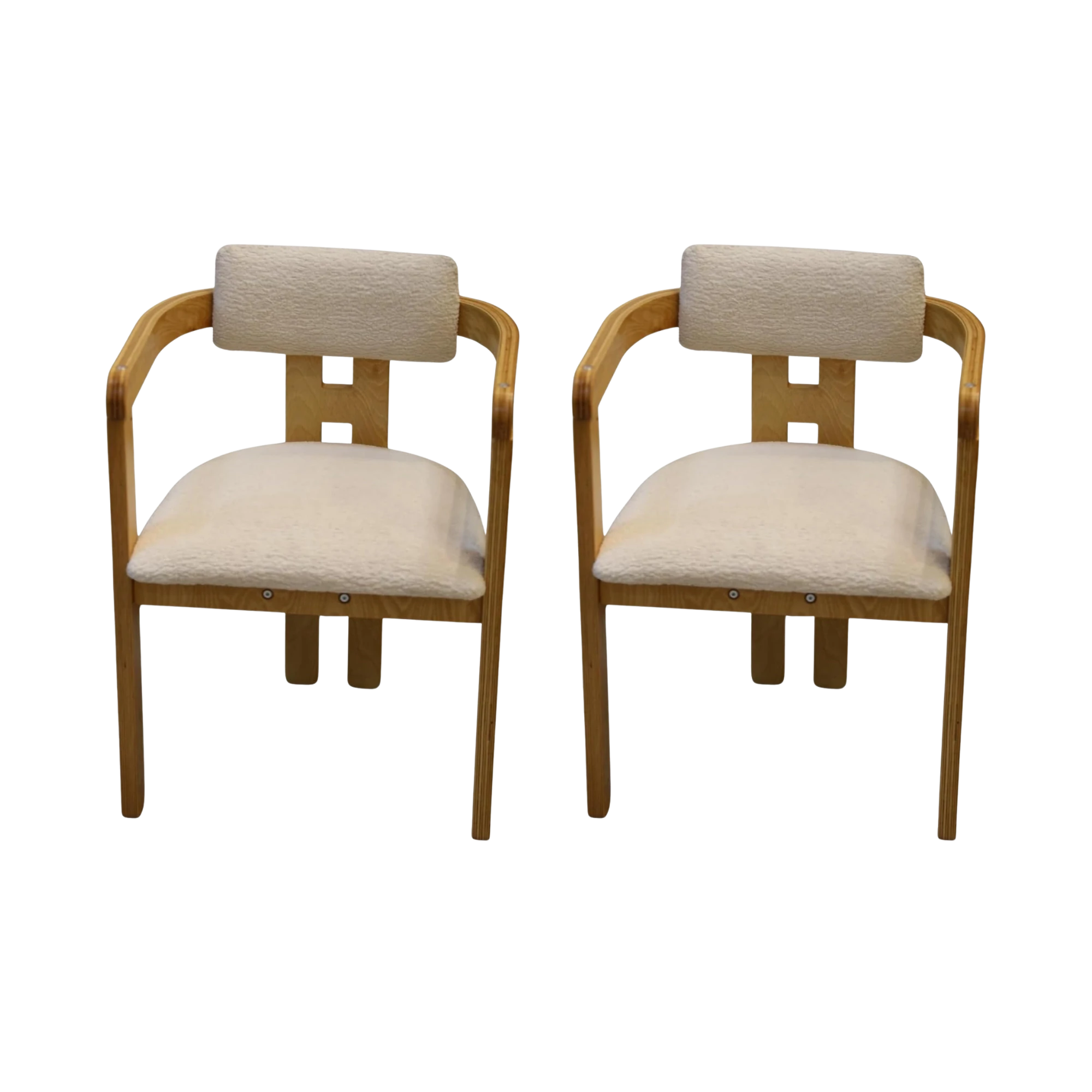 Scandinavian Design Chair Set (2 Pcs) | Comfortable Upholstered Seat, Beech Wood Frame | 71x57cm