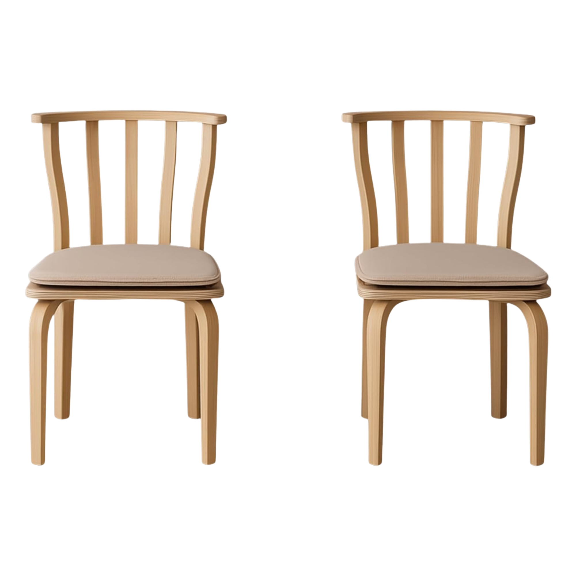 Italian Bohemian Chair Set (2pcs) | Laminated Beech Wood, 78cm Height, Modern & Sturdy Dining Chair