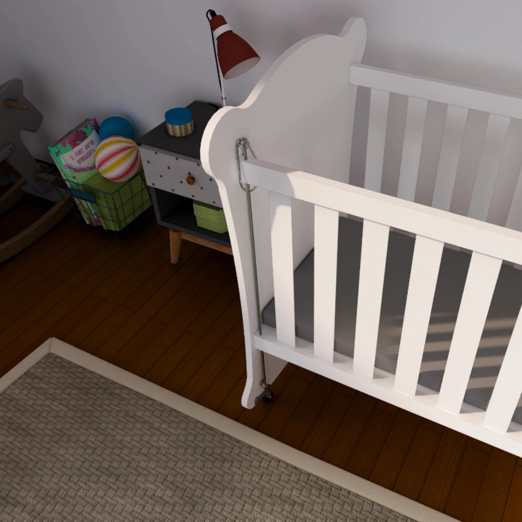 Sweetbear 50x90 Wooden Baby Crib, 0–2 Years, Wheeled, Safe Sleeping Space