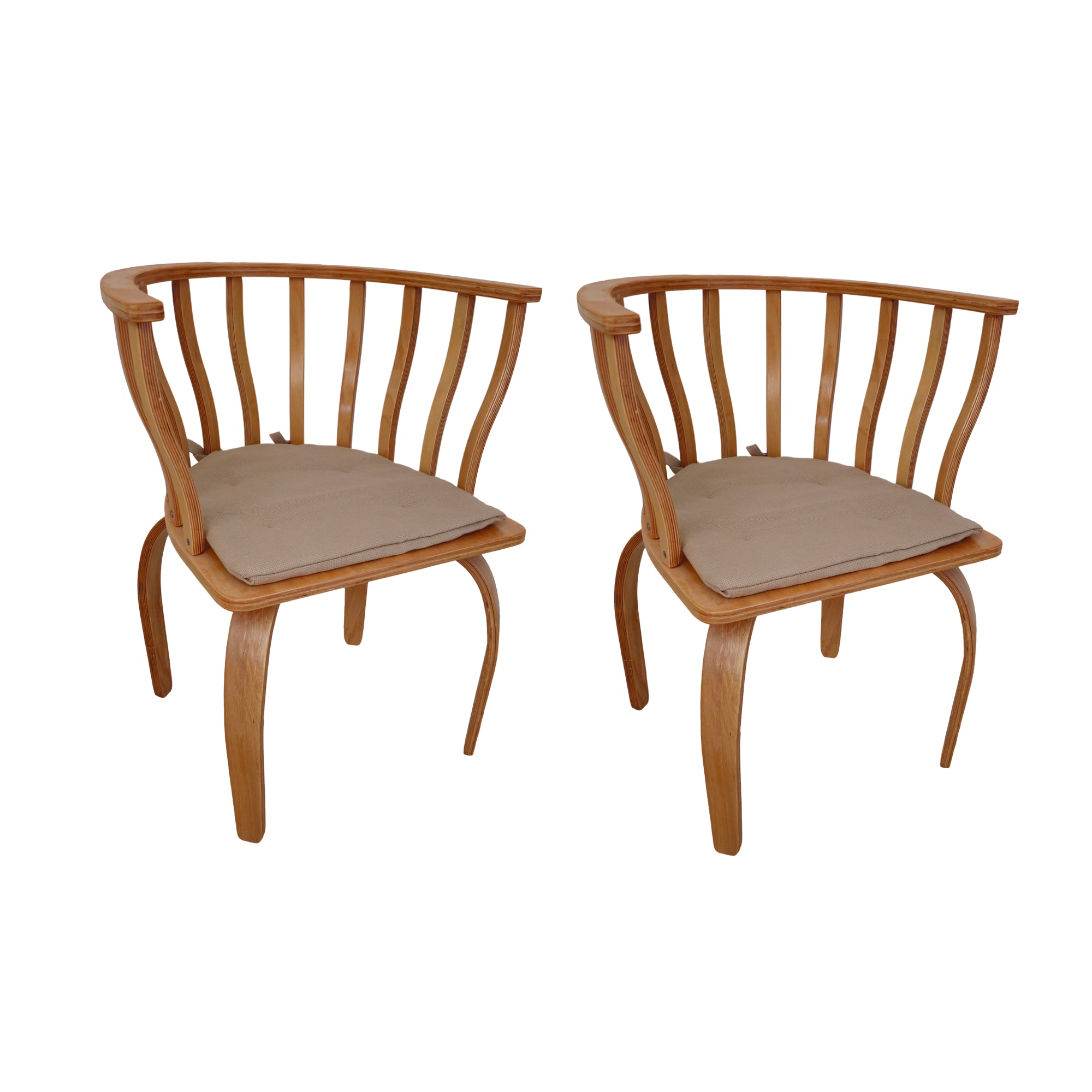 Französisches Design-Stuhlset (2-stück) | 47 cm Sitzhöhe, bequemer Ess- und Arbeitszimmerstuhl aus Holz