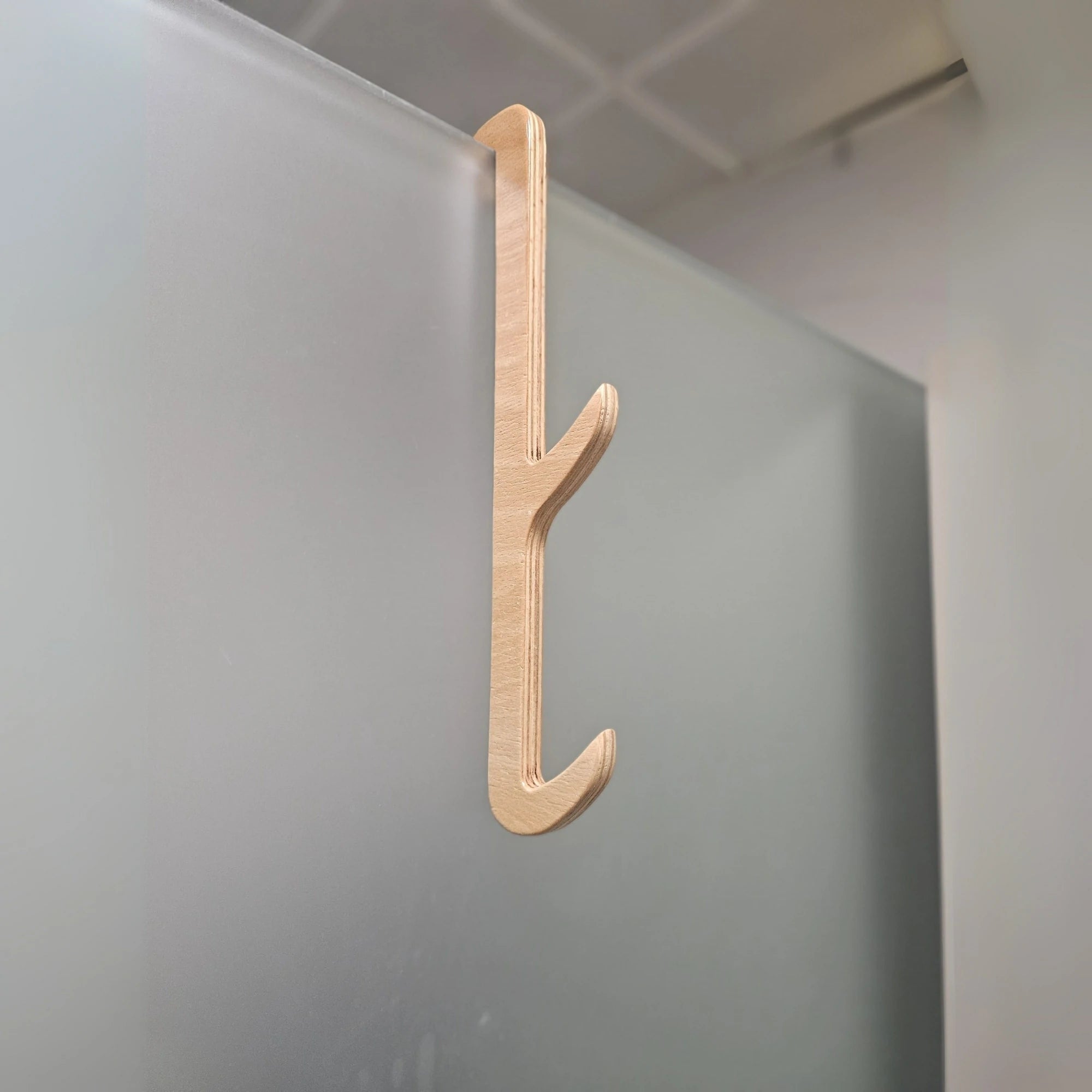 Solid Beech Wood Over the Door Towel Hook | Minimalist Wooden Hanger for Bathroom & Closet | Single & Double Hook Options