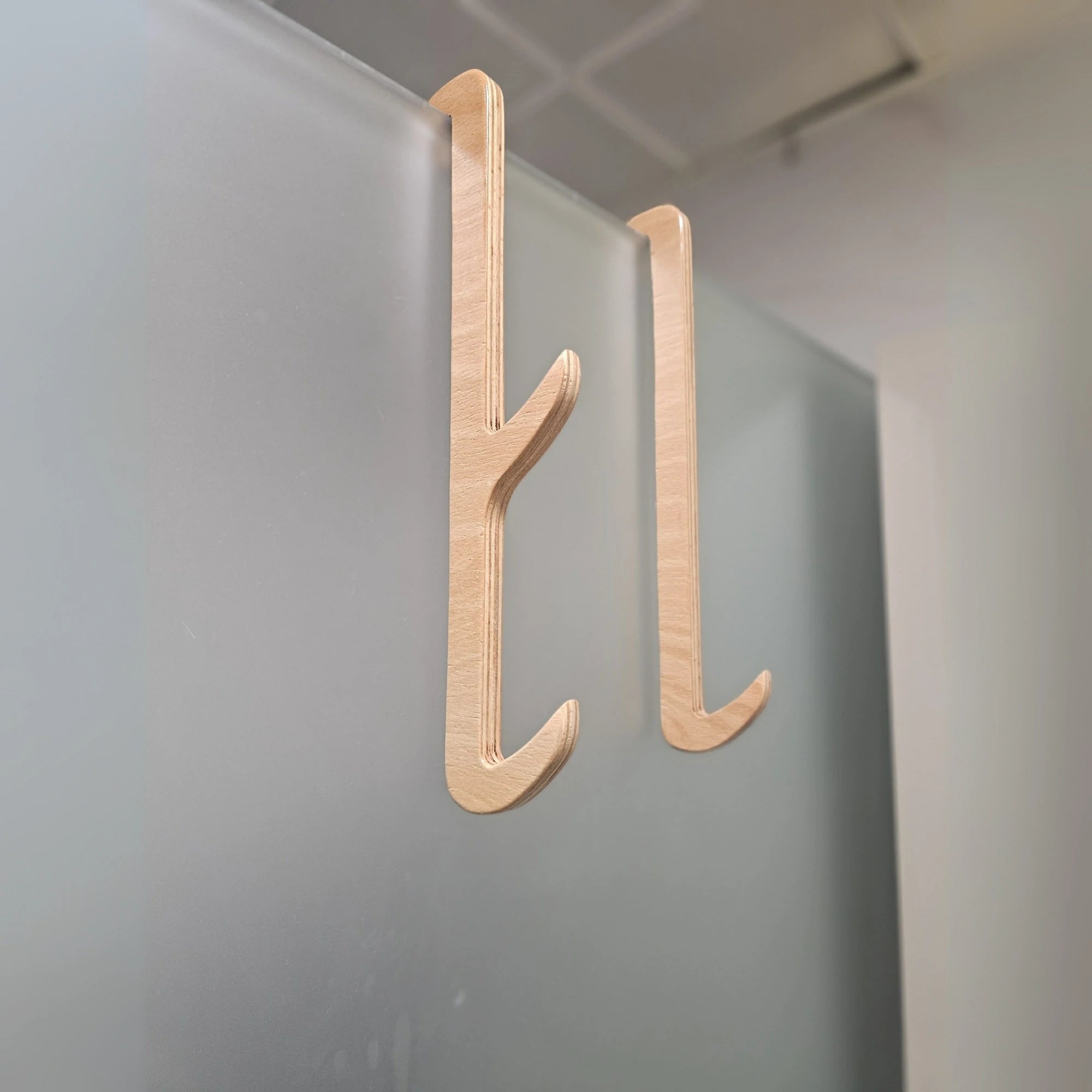 Solid Beech Wood Over the Door Towel Hook | Minimalist Wooden Hanger for Bathroom & Closet | Single & Double Hook Options