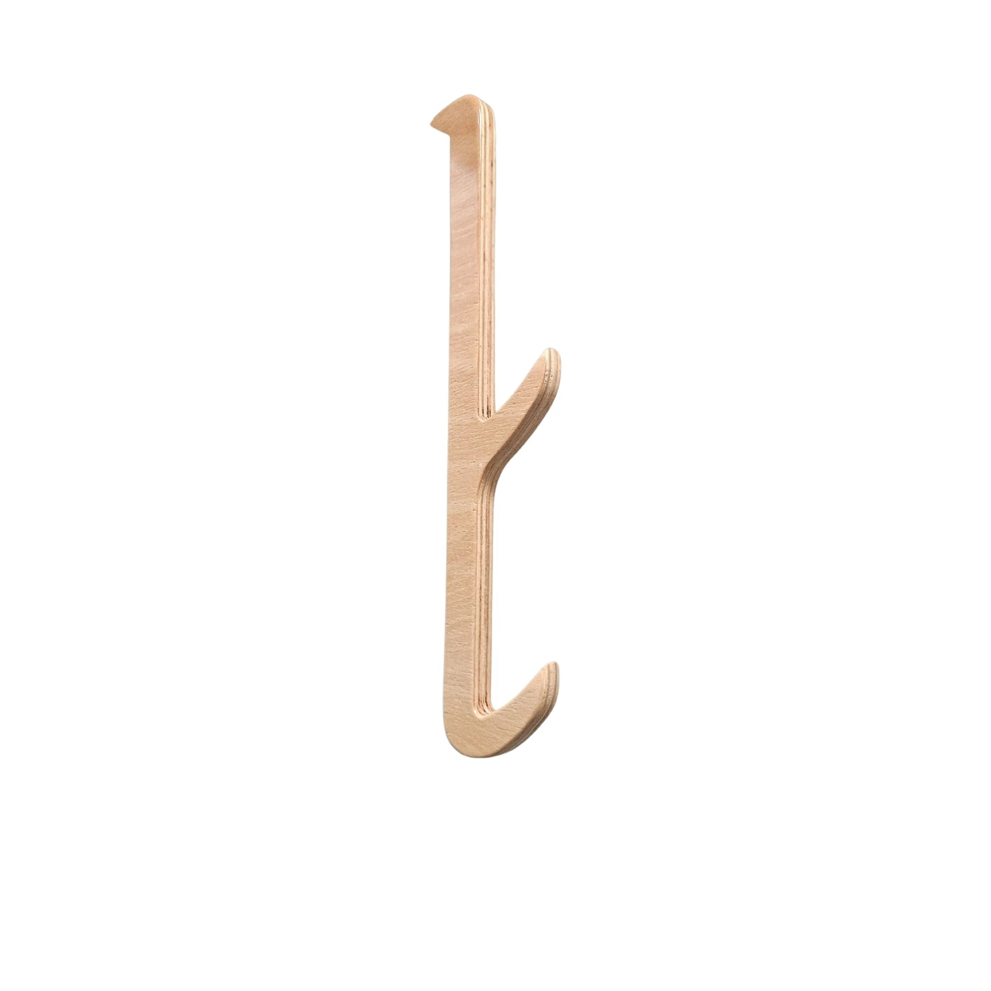 Solid Beech Wood Over the Door Towel Hook | Minimalist Wooden Hanger for Bathroom & Closet | Single & Double Hook Options