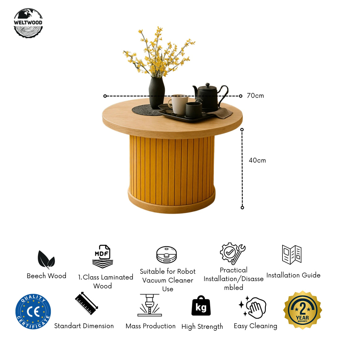 Round Coffee Table, Modern Coffee Table